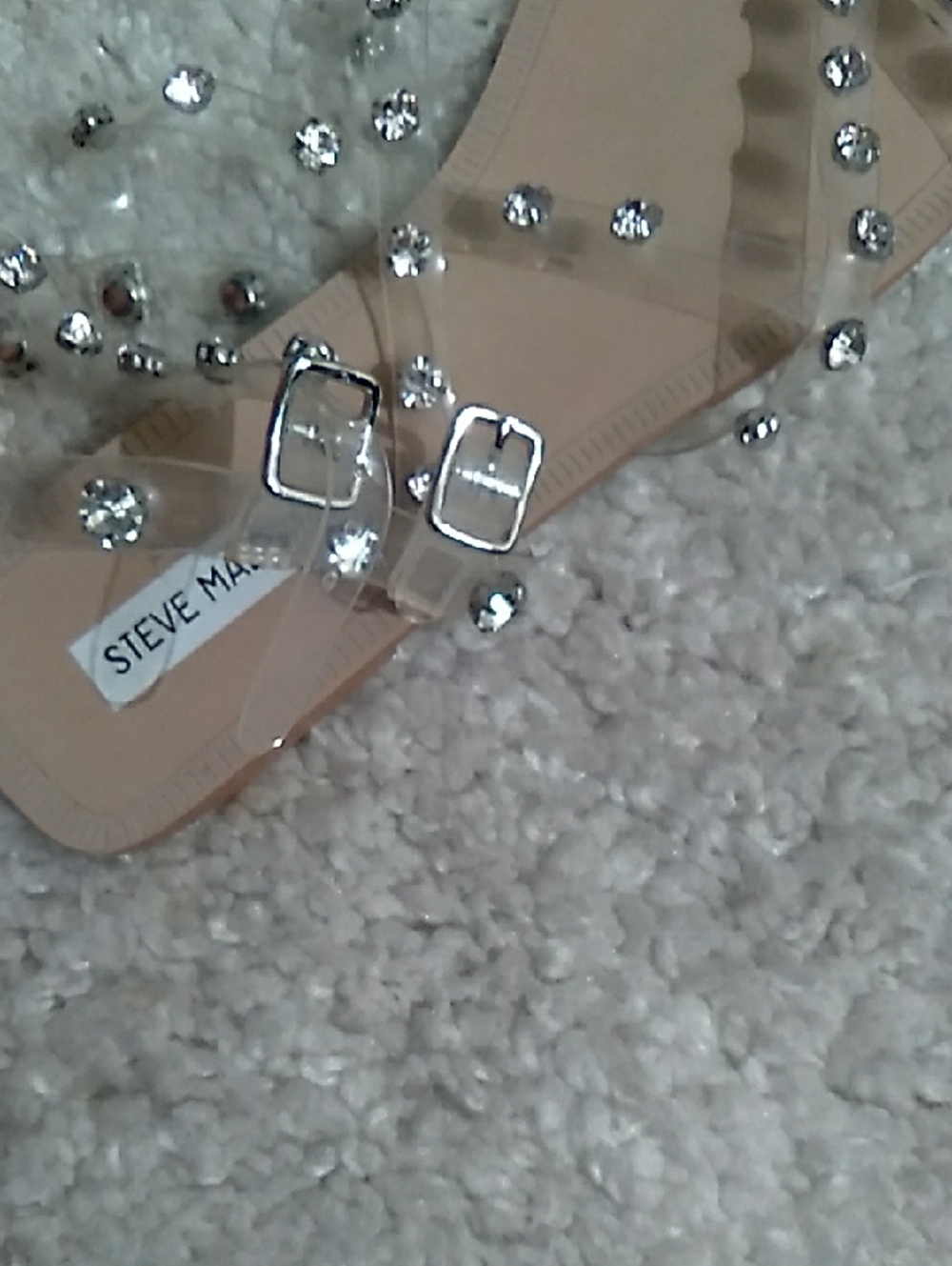 STEVE MADDEN JOLI Rhinestone PVC Sandals  Size 11 - Picture 14 of 16